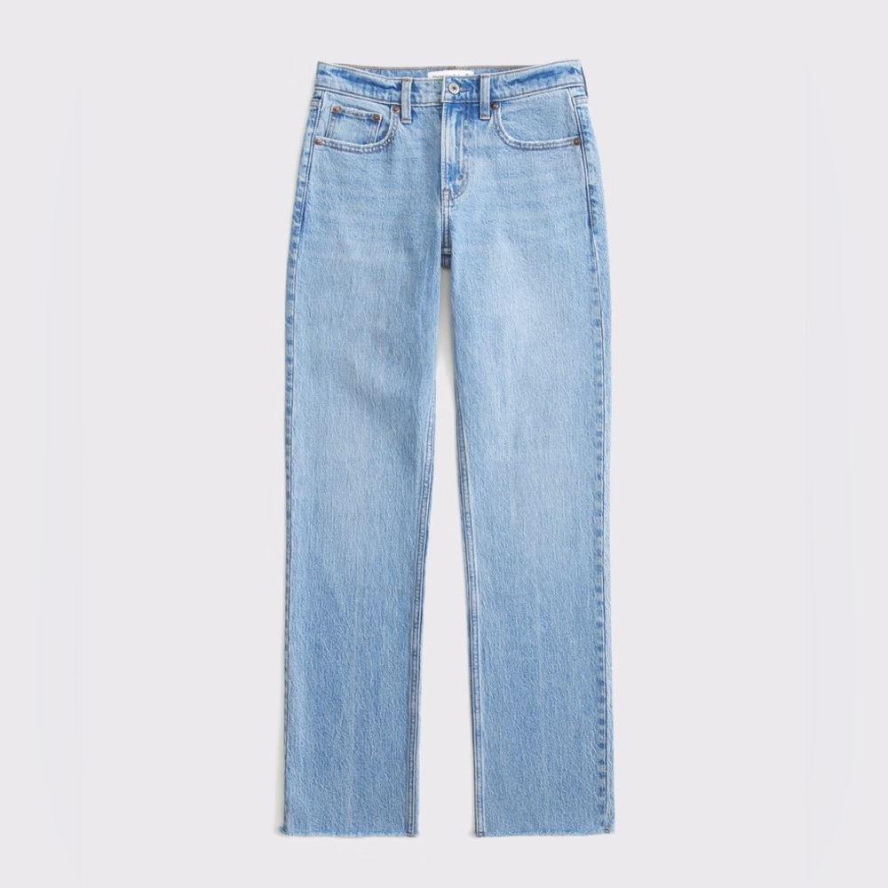 Abercrombie & Fitch Mid-Rise Straight Leg Jean